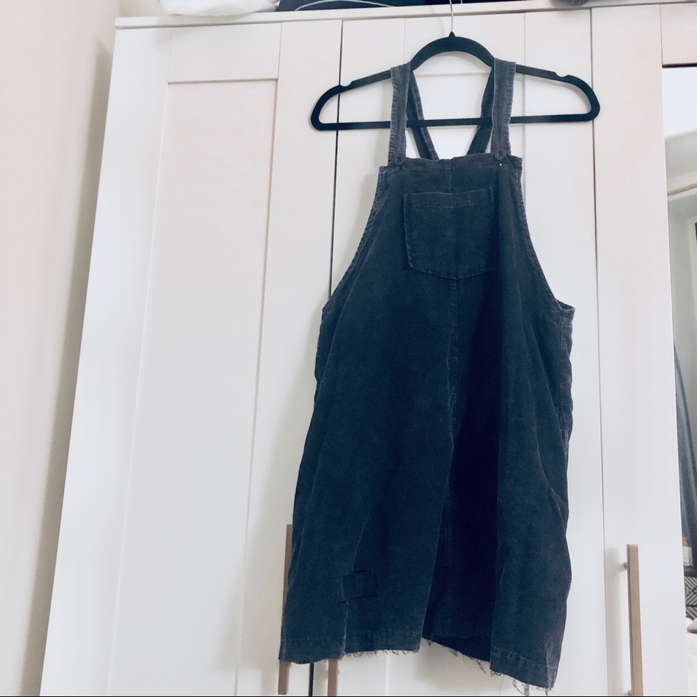 Sadie & Sage Navy Corduroy Overall Dress
